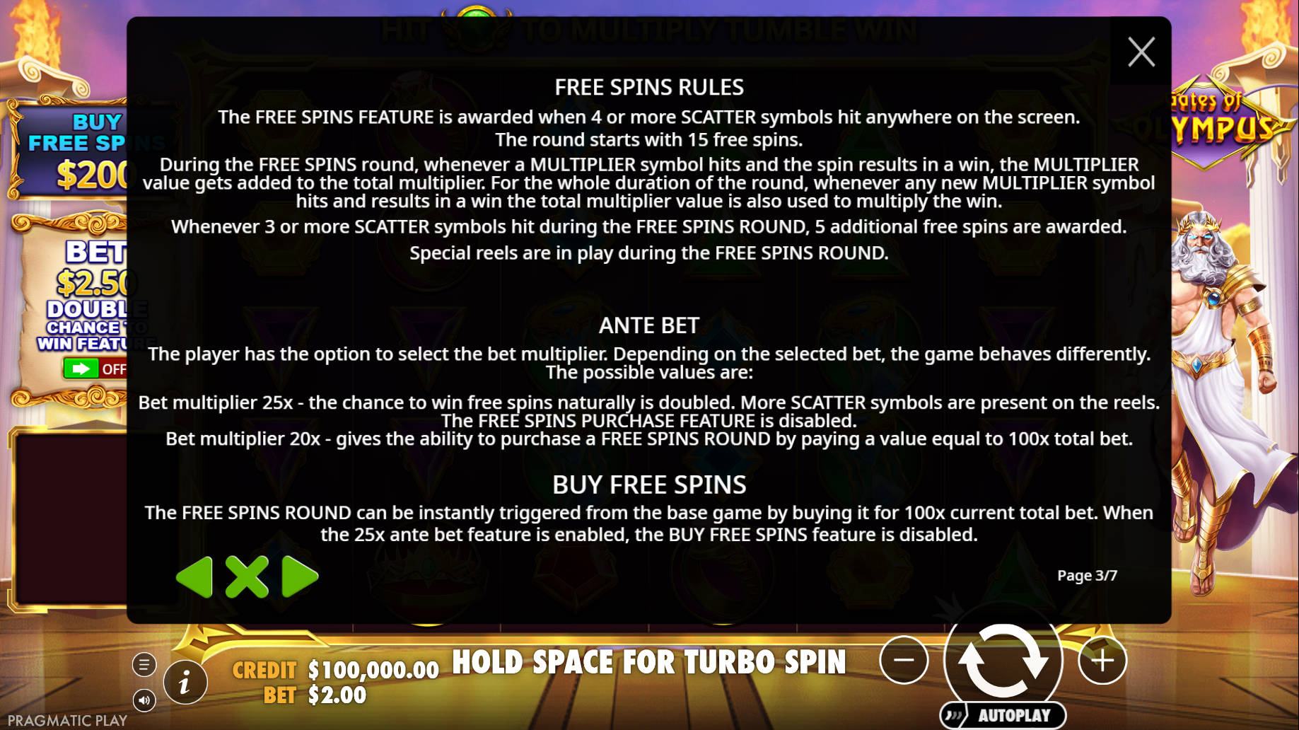 Gates of Olympus Slot - Free Spin Rules - Liverpool888