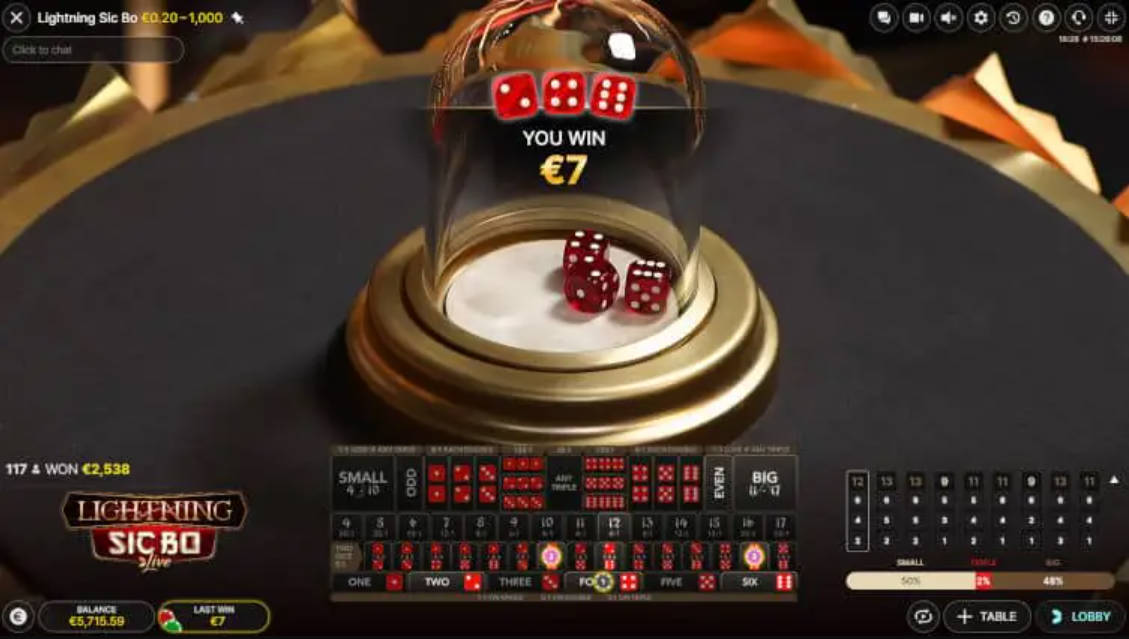 Lightning Sic Bo - Gameplay - Liverpool888