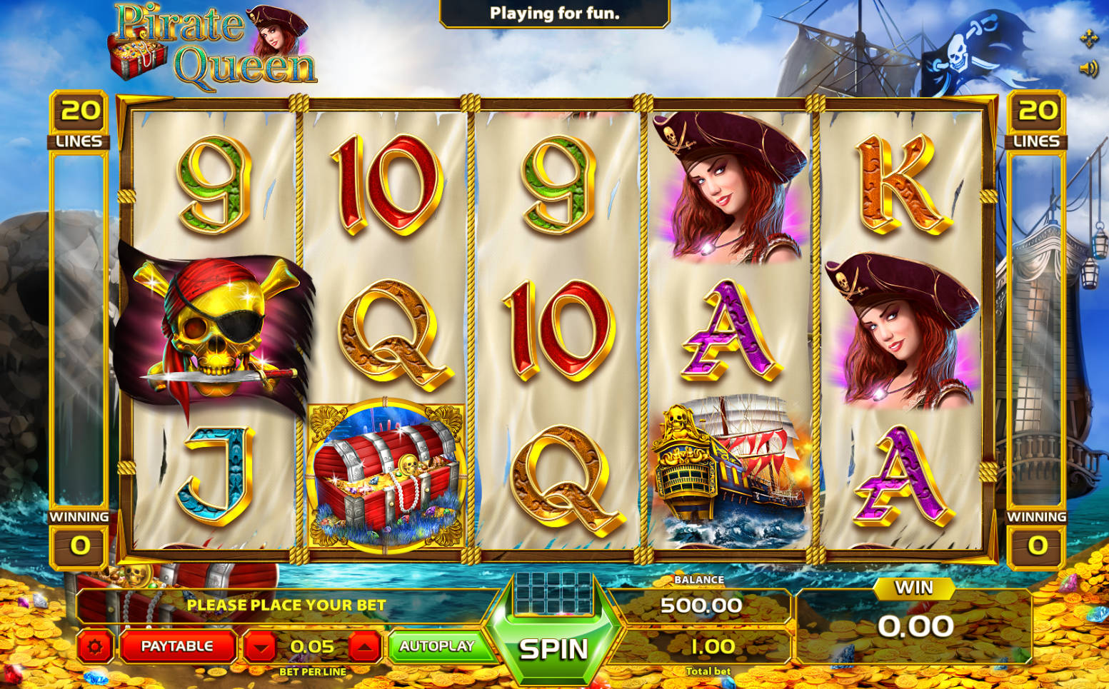 Pirate Queen Slot - Interface - Liverpool888