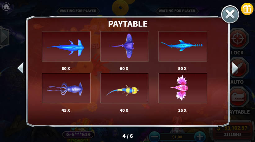 The Deep Monster Fishing - Paytable - Liverpool888a